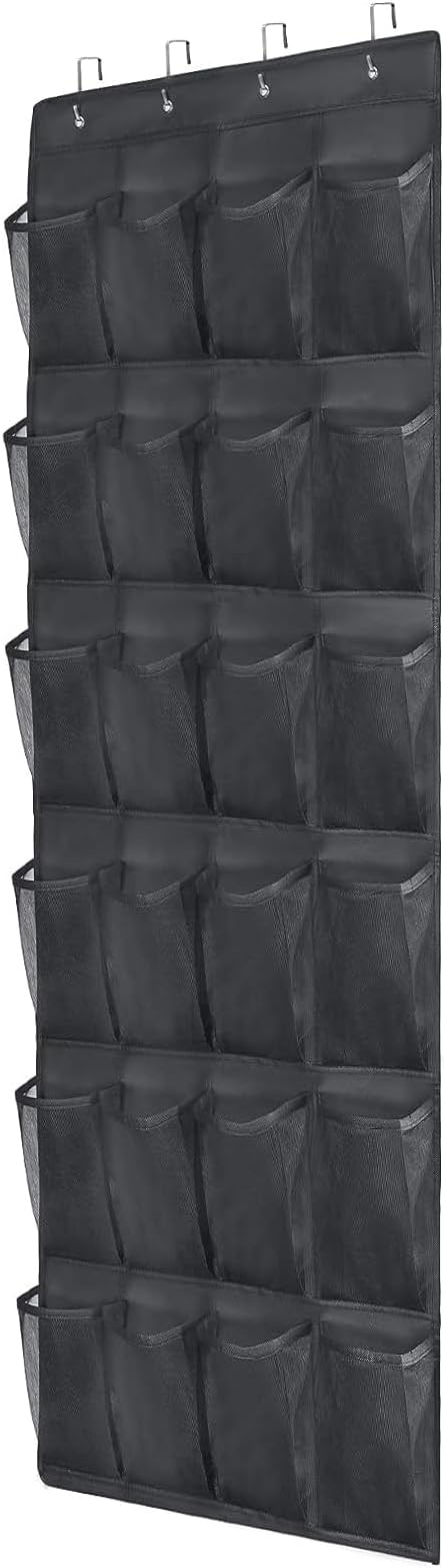 Over the Door Shoe Organizer 24 Extra Large Pockets Hanging Shoe Rack Holder for Closet Storage Hanging Shoe Organizer