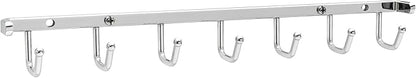Rev-A-Shelf Sidelines 14" Closet Wall Hanging Mount for Belt, Scarf, or Tie Accessory Organization Rack Holder Hanger w/7 Hooks Chrome, BRCL-14NS-CR-1