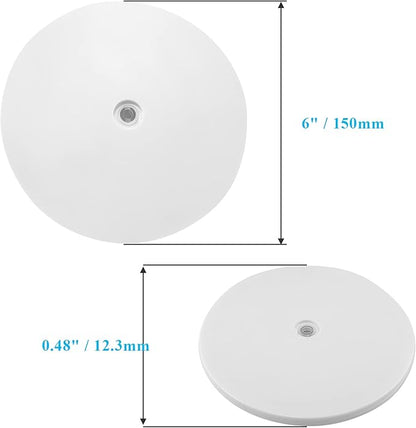 Jersvims 2Pcs 6 Inch Acrylic Turntable Platter, White Turntable Organizer Round Rotating Plate for Kitchen Pantry Cabinet Desk Rack Spice Cake Cookie Decorating