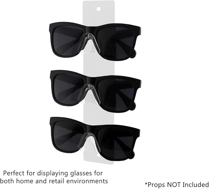 Marketing Holders Eyeglasses Holder White Acrylic Sunglasses Wall Mount Glasses Organizing Rack with Hanging Hardware 3 Tier Display Multi Pair Eyewear Reading Bifocals Frames Shades