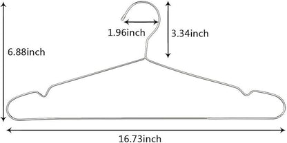 OIKA 30 Pack Heavy Duty Stainless Steel Hangers, Space-Saving Silver Clothes Hangers for Coats, Dresses, Shirts, Slacks with Non-Slip Groove Design, Ideal for Closet/Dorm/Laundry/Outdoor Use