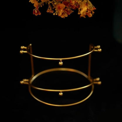 Tiara Crown Headband 2 Layer Display Rack Gold Metal Princess Crown Stand Holder Crystal Headbands Storage Organizer
