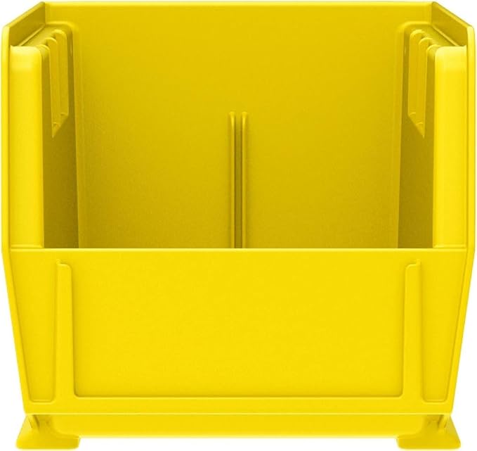 Akro-Mils 30230 AkroBins Plastic Storage Bins, Space-Saving Stackable Bins for Garage, Pantry, Craft Organization, 11" x 5" x 5", Yellow, 12-Pack