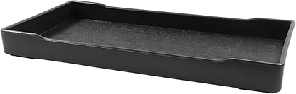 Jiozermi 3Pcs 8.03" Countertop & Bathroom Vanity Tray, Plastic Rectangular Soap Tray for Lotion Bottles, Perfume, Jewelry, Candle, Key Ring (Black)