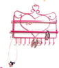 Wall Hanging Jewelry Organizer Holder, 28 Hooks Bracelet Earrings Wall Metal Shelf Necklace Hanger (Pink)