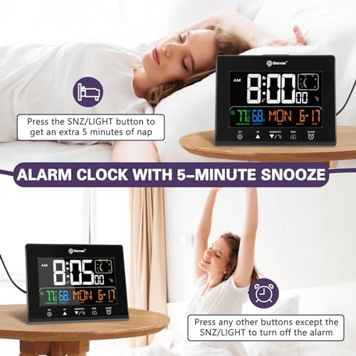 Geevon Digital Atomic Alarm Clocks with 2 USB Ports for Seniors Elderly - Image 5