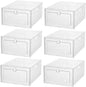 Healifty 6Pcs Transparent Shoe Storage Boxes Drawer Type Stackable Organizer Containers for Dustproof Moisture Resistant Sneakers and Shoes Plastic with Design for Easy Viewing