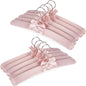 NEOVIVA 15 Inch Anti Slip Satin Padded Clothes Hangers for Women Pink Satin Padded Hangers for Women Clothing, No Shoulder Bump for Adult, Silk Hangers for Sweaters, Dresses, Suits (10 Pack)