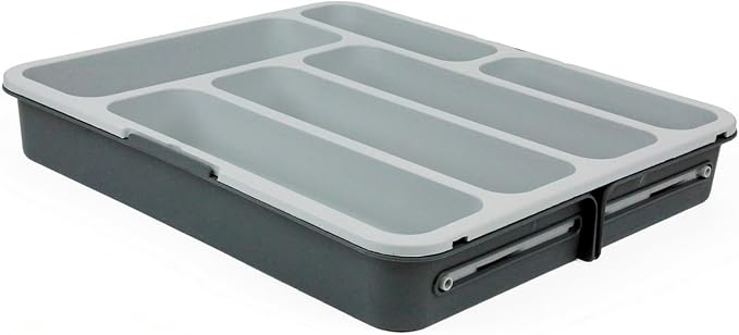 Furndiy Expandable Drawer Organizer Utensil Tray for Kitchen | Flatware and Cutlery Holder, Compact Storage for Spoons Forks Knives | Cutlery Utensil Set for | Based in USA