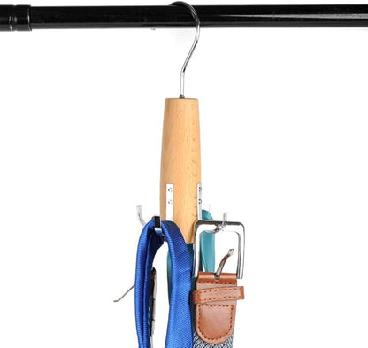 Umo Lorenzo 4-Hook Belt Organizer Closet Hanger Holder for Belts, Ties and Scarves