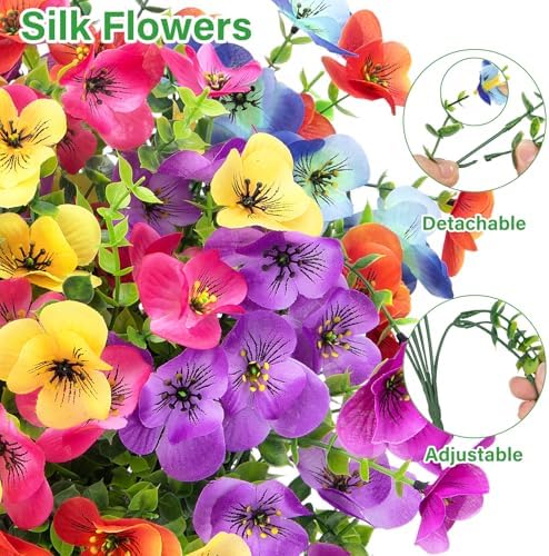 16 Bundles Artificial Pansy Flowers for Outdoors, Mixed Colors - Image 3