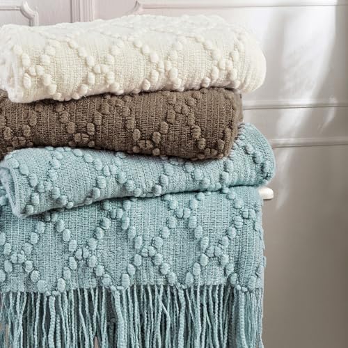 BOURINA Brown Throw Blanket 50 x70 Inch Jacquard Throw Knitted Blanket - Image 6
