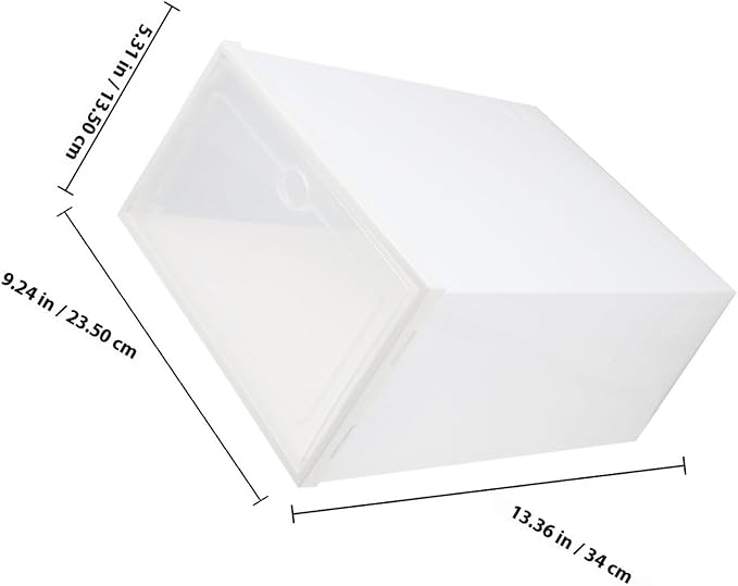 4pcs Men Shoes Storage Boxes, Thickened Plastic Shoe Organizers with White Frame, Waterproof Dustproof Household Sundry Storage Cases for Home Use