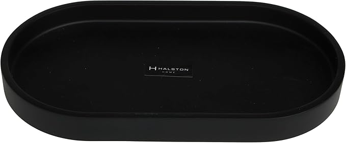 Elegant Resin 9x5 Guest Tray for Home Decor, Versatile for Kitchen, Bathroom, or Vanity, Decorative Tray for Organizing Accessories, Matte Black