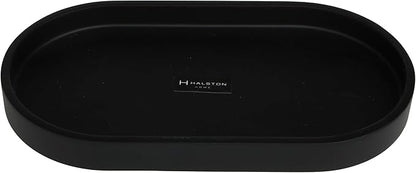 Elegant Resin 9x5 Guest Tray for Home Decor, Versatile for Kitchen, Bathroom, or Vanity, Decorative Tray for Organizing Accessories, Matte Black