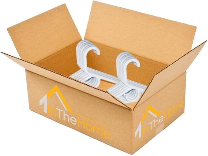 Heavy Duty White Hangers Tubular Plastic Hangers, Set of 24 (Heavy Duty)