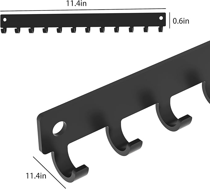 Necklace Holder Organizer Wall Mount,12 Hooks Metal Jewelry Hanger Organizer for Necklace Bracelet Chains, Black (2)