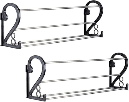 2-Piece Wall-Mounted Shoe Organizers with Adhesive Mounts, Over-The-Door Space-Saving Shoe Shelves for Entryway and Bathroom Storage