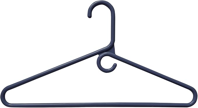 Clothes Hangers 10 Pack Plastic - Heavy Duty Space Saving Coat, Velvet Hangers, Pant Hangers for Closet Organization - Durable Non-Slip, Navy Wardrobe Essentials Bulk Storage