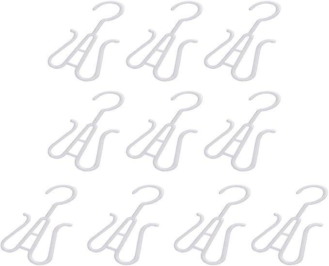 Uonlytech 10pcs White Plastic Shoe Hangers Multipurpose Shoe Organizer Hooks for Closet Hanging Storage and Drying in Home Or Dorm