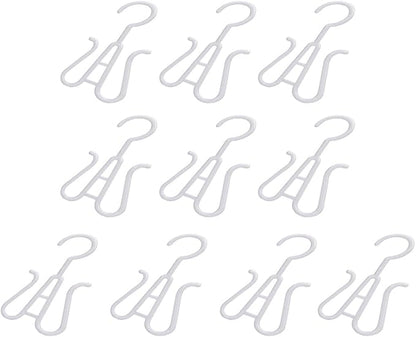 Uonlytech 10pcs White Plastic Shoe Hangers Multipurpose Shoe Organizer Hooks for Closet Hanging Storage and Drying in Home Or Dorm