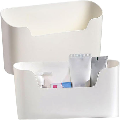 Kitchen Cabinet Door Organizer, 2PCS 9.3x2.8x3.9 Inch Wall Mounted Storage Bins, Plastic Adhesive Cabinet Door Organizer for Cupboard, Bathroom, Fridge, Desktop.