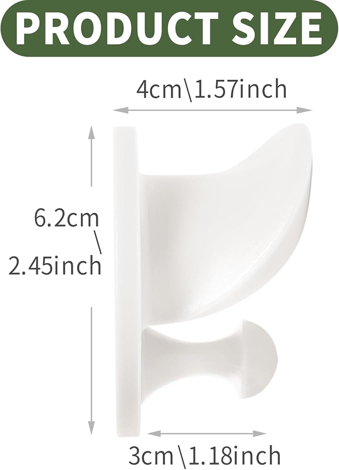 Hat Racks Adhesive Wall Hooks for Coat, Towel, Backpack, Bag, Jacket, Keys - Wide Brim Hat Organizer Hook for Bathroom,Entryway, Closet, Kitchen, Door, Dorm (2 Pack White)
