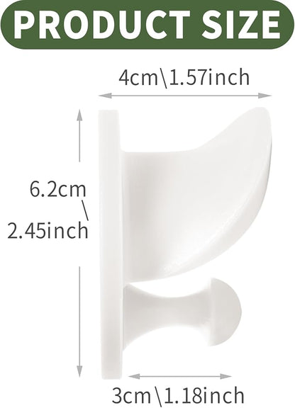 Hat Racks Adhesive Wall Hooks for Coat, Towel, Backpack, Bag, Jacket, Keys - Wide Brim Hat Organizer Hook for Bathroom,Entryway, Closet, Kitchen, Door, Dorm (2 Pack White)