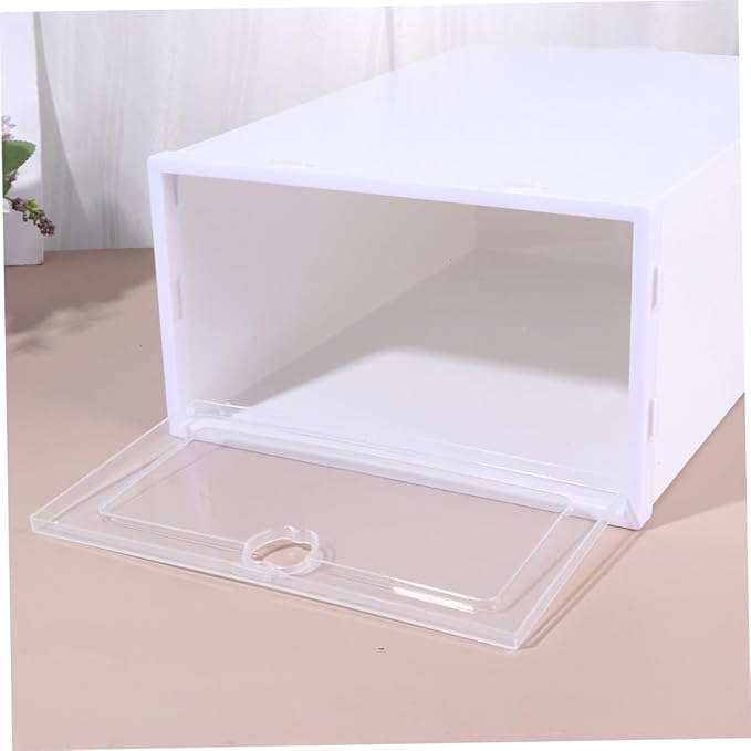iplusmile 6pcs Transparent Shoe Boxes Thickened Drawer Type Organizer for Closet Dust Plastic Storage for High Heels Sneakers Boots Stackable Multi Functional Shoe Container with Random