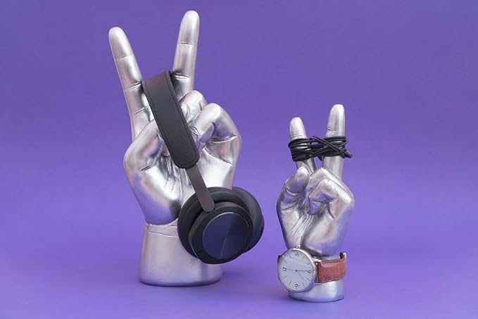 Luckies of London | Jewelry Organizer | Peace Sign Ring Holder | Key Holder for Desk Decor | Trinket Dish & Bedroom Decor | Key Bowl Alternative | Jewelry Hand Sculpture | Bracelet Display | Mini