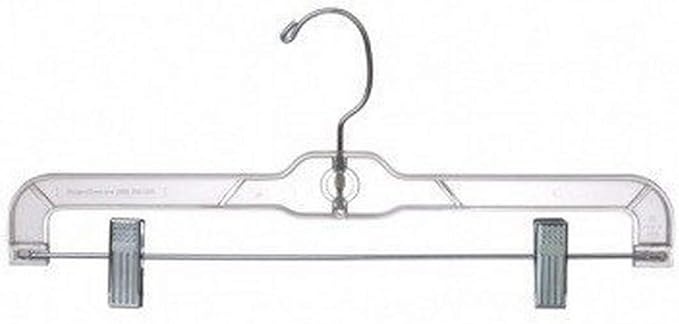 Only Hangers Clear 14" Pant/Skirt Hangers [Bundle of 50]