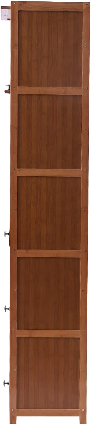 10 Tiers Shoe Storage Cabinet with Doors Tall Bamboo Hidden Shoe Storage Freestanding Shoes Heels Sneakers Shelf Rack 30 Pairs of Shoes Organizer Book Shelf for Entryway Hallway Living Room Bedroom
