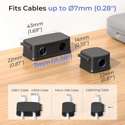 Basesailor 6Pack Magnetic Cable Clips Organizer,Cord Management Holder - Image 4