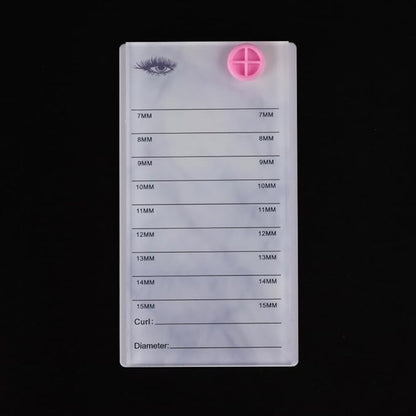 Acrylic Eyelash Pallet For 8 Layers Storage Organizer, Grafting False Eyelashes With 7-15mm Scale Glue Cup Palette, Cosmetic Beauty Extension Supplies (A Marble White Pallet)