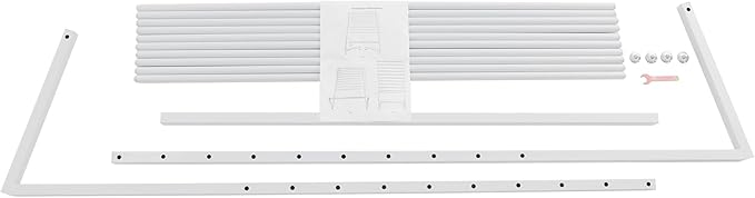 10 Tier Scarf Display Stand, 47.24In Metal Scarf Holder Organizer, Freestanding Scarf Rack for Commercial Clothing Retail Store Towel Rack Ties Belt Pants Hanging Rack (White)