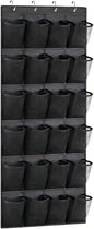 GANNEPIE Over The Door Shoe Organizer, 24 Pockets Heavy-Duty Hanging Shoe Rack, Black Space-Saving Storage for Sneakers & Sundries