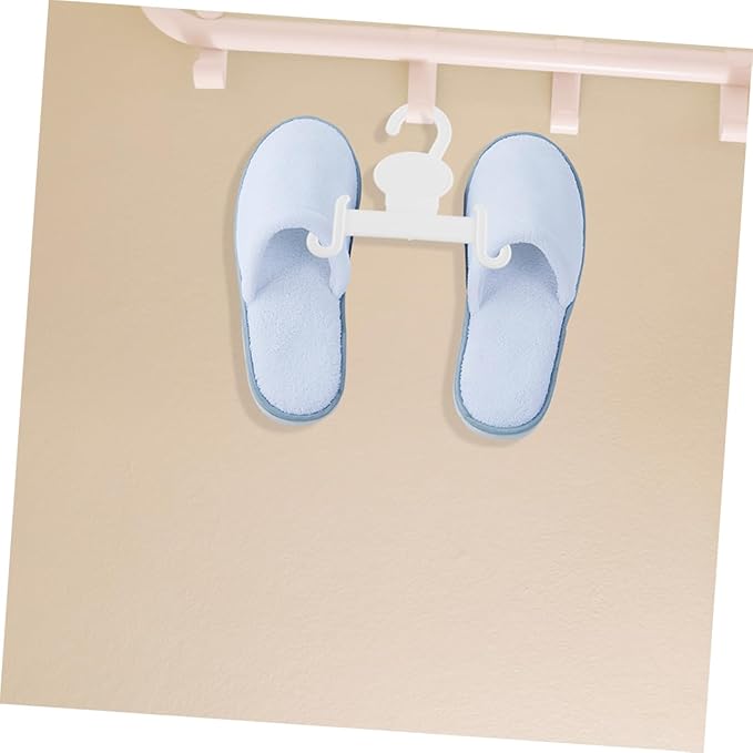 GLEAVI 10Pcs White Plastic Shoe Display Hooks for Slippers Sandals Sneakers Space-Saving Hanging Organizer for Home Retail Supermarkets and Minimalist Shoe Holders for Clean Storage