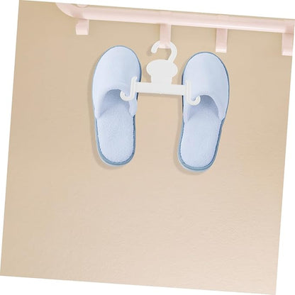 GLEAVI 10Pcs White Plastic Shoe Display Hooks for Slippers Sandals Sneakers Space-Saving Hanging Organizer for Home Retail Supermarkets and Minimalist Shoe Holders for Clean Storage