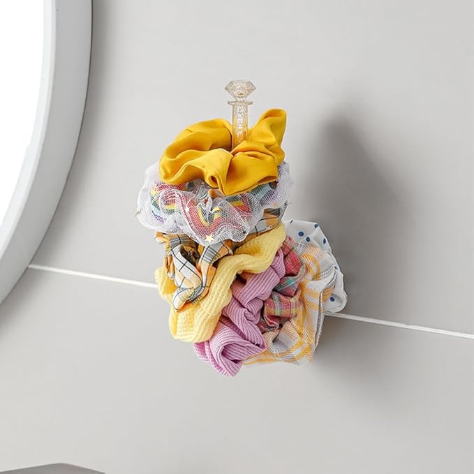 Veemoon 6Pcs Hairband Storage Hooks Wall-Mounted Hair Tie Organizer and Stylish Hair Ring Display for Boy Girl Accessories Holder for Scrunchies and Jewelry