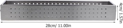 Hemoton Stainless Steel Utensil Storage Box 304 Cutlery Organizer with Drainage Design Large Capacity Rectangular Chopstick Holder for Kitchen and Restaurant 11.02X2.67X1.57 Inches