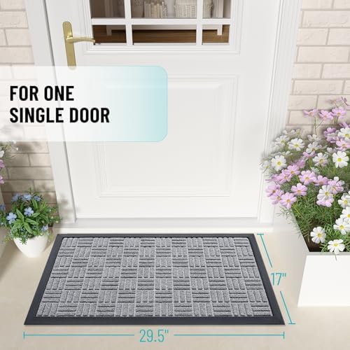 OLANLY Front Door Mat Outside Entrance 29.5x17, Heavy-Duty Rubber Doormat - Image 2