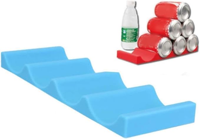 Stackable Water Bottle Holder Mat Fridge Organizer Beer Can Rack Silicone Beverage Storage Rack Picnic Basket Accessory