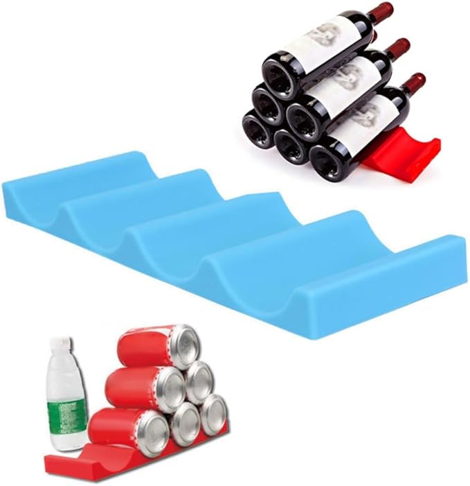 IMIKEYA Novelty Silicone Beer Bottle Mat Organizer Stacking Beverage Rack for Fridge Bar Picnic Easy to Clean Lightweight and Red Beer Holder for Cans and Bottles