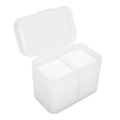 2-Grid Nail Storage Box, Transparent Cosmetic Organizer for Nail Polish, Remover Pads, Cotton & Crafts, Multi-Purpose Storage Container for Tools and Accessories