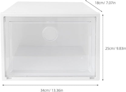 Ipetboom Stackable Plastic Shoe Storage Box Transparent Dustproof Organizer with Large Capacity for Home Shoe Protection and Space Saving