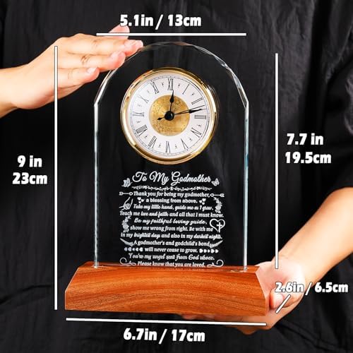 Arikyrist Godmother Gifts from Godchild Glass Clock on Birthday Mothers Day - Image 2