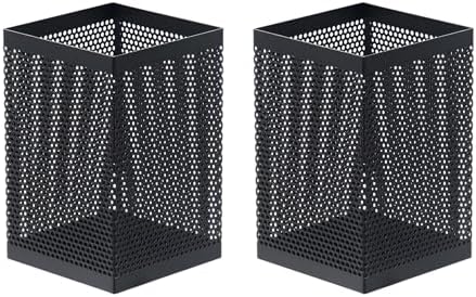 Comix 2 Packs Mesh Pen Holder, Desk Organizer for Home Office, Black by Comix