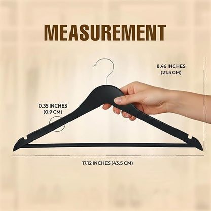 Utopia Home Premium Wooden Hangers 30 Pack - Durable & Slim Coat Hanger - Suit Hangers with 360-Degree Rotatable Hook - Wood Hangers with Shoulder Grooves (Black)