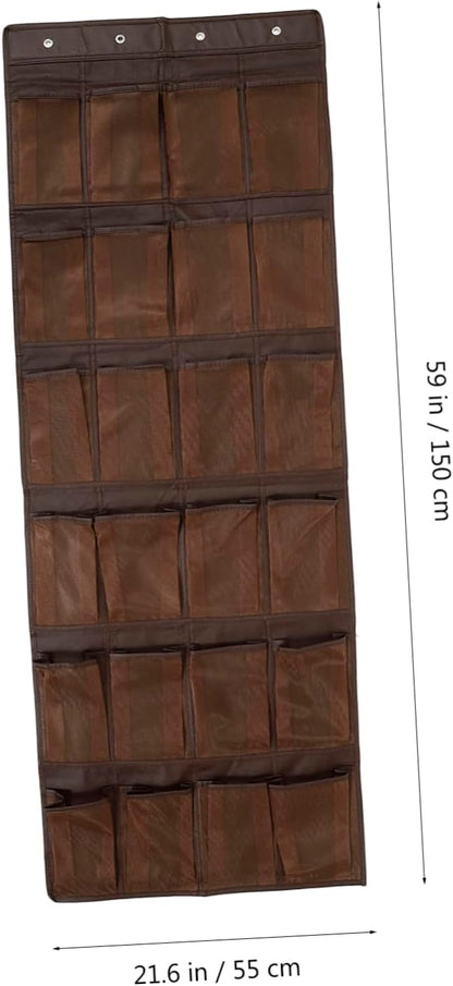 24-Pocket Wall Hanging Storage Bag Over Door Organizer for Shoes Keys and Small Items Sturdy Fabric Home Decor for Entryway and Closet