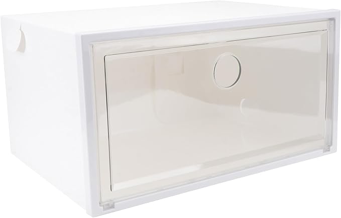 Creative Shoes Organizer Box 34×18×25cm Large Capacity Plastic Shoe Storage Case with Side Opening Door for Home Closet Organization